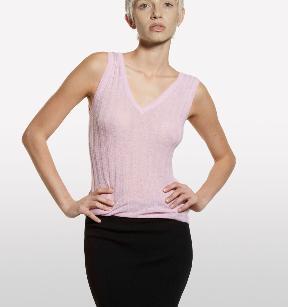 Débardeur en tricot rose pastel - hauts pour femme - Rose | Sisley image number 3